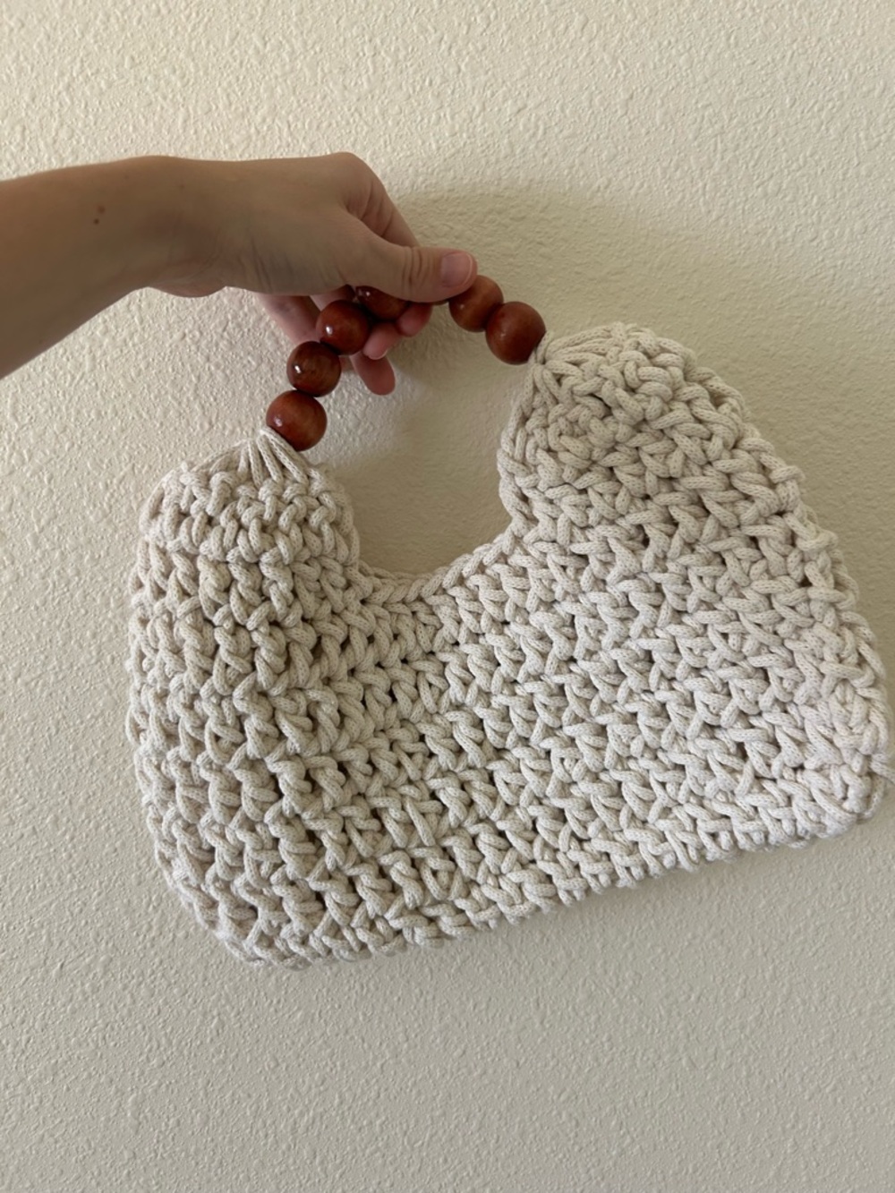 Handcrafted Crochet Wristlet Clutch - Black, Brown & Cream Options - Picture 4 of 5